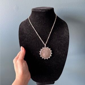 Elegant Silver Coin Pendant Necklace